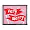 Stupell Industries Very Merry Bold Holiday Flags Framed Floater Canvas Wall Art